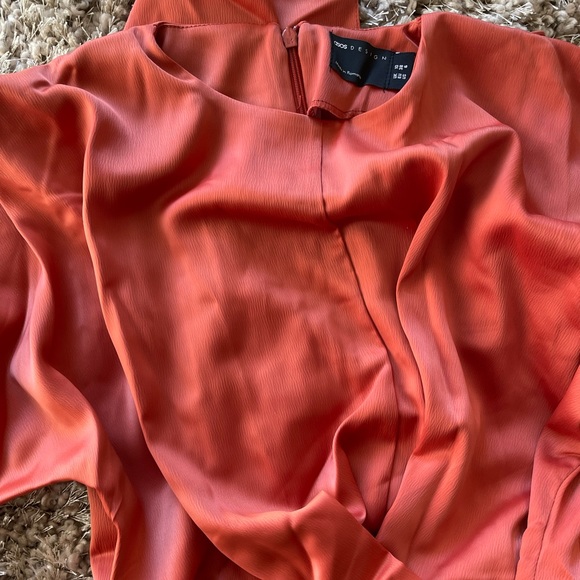 Satin Loose Batwing Sleeve O-neck A-line Robe Dress